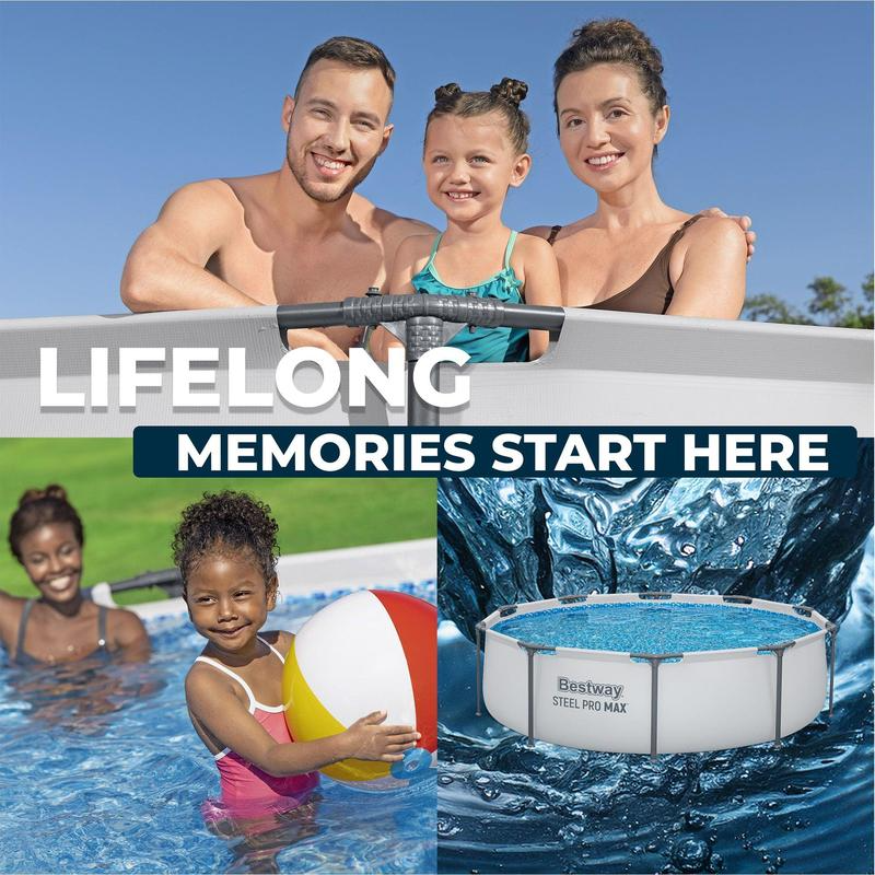 Round Above Ground Outdoor Swimming Pool with Pump |10'x30\"